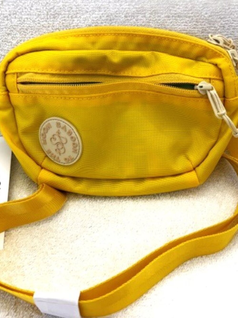 Baboon To The Moon vibrant yellow zip close adjustable waist belt NWT